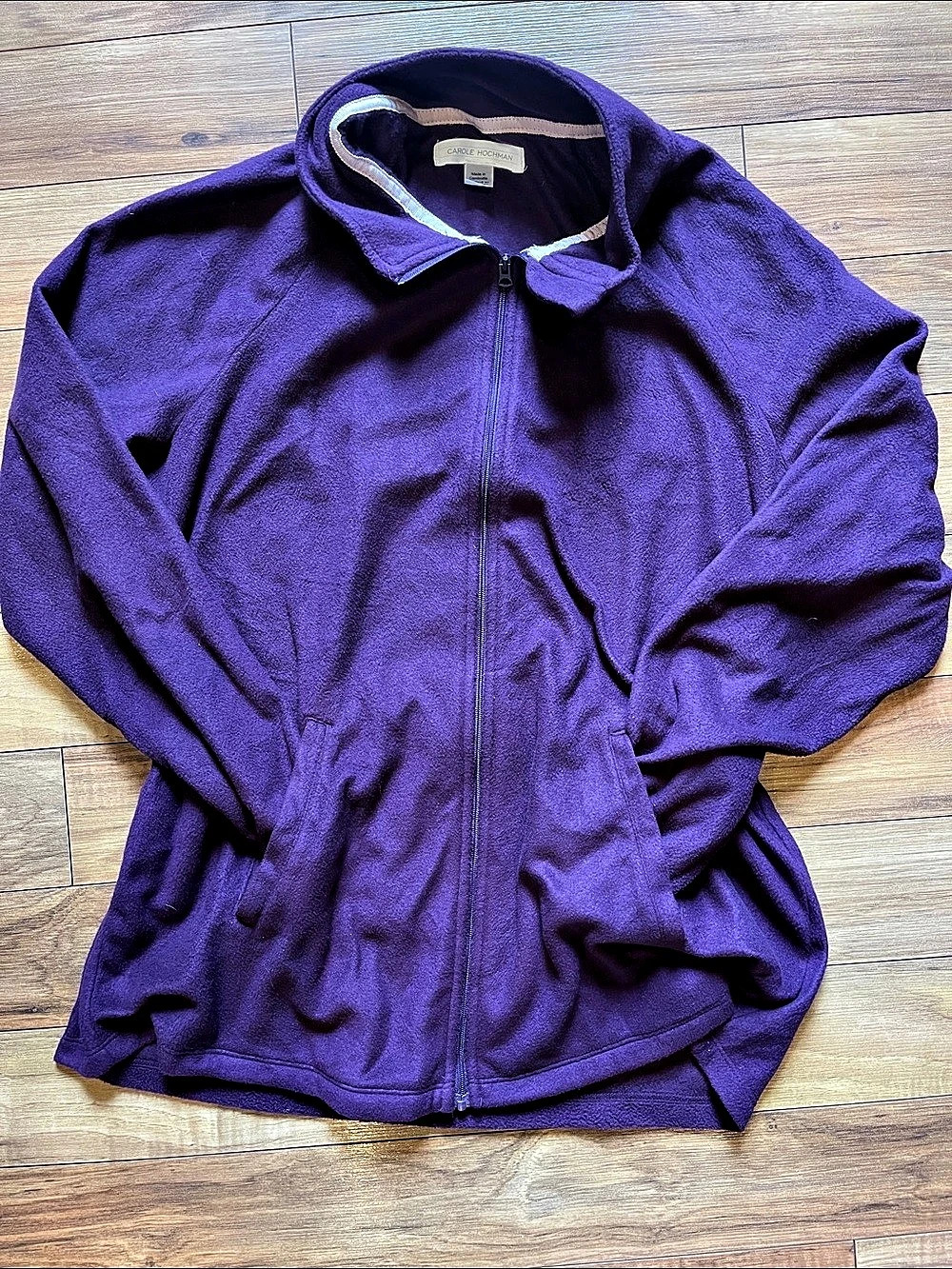 Carole Hochman Purple Full-Zip Fleece Jacket
